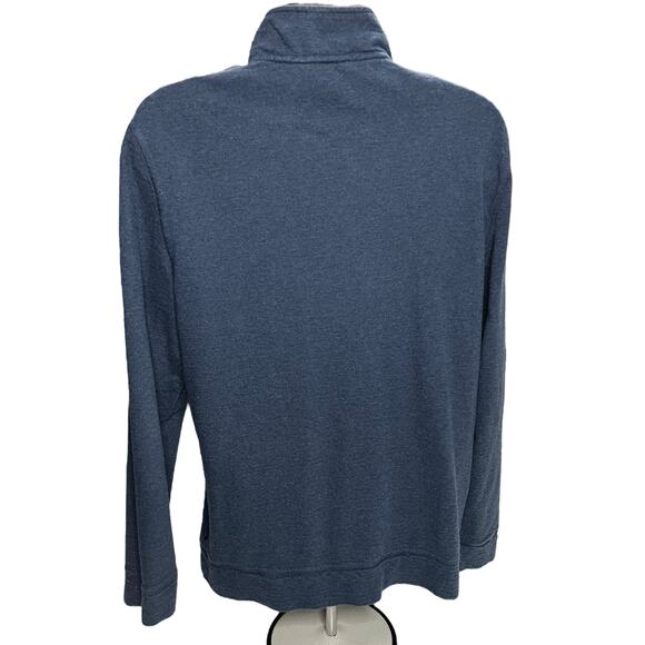 Calvin Klein Jeans Men’s Large 1/4 Zip Pullover Blue Cotton Sweater Long Sleeve - Picture 2 of 10
